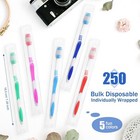 250 Packs Individually Wrapped Toothbrushes Disposable Bulk Toothbrushes Soft