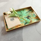 Green Marbling Decorative Tray With Handles Morden Plastic Rectangular Servin   