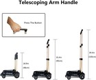 Folding Hand Truck Portable Dolly 70kg 4-wheel Luggage Cart Adjustable Handle 