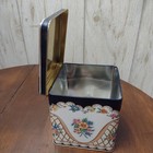 Square Vintage Floral Tin Designed By Daher Made In England Empty 