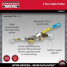 Maasdam 144sb-6 Cable Puller  6 Ft Cable Lift  12 Ft Cable Length