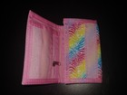 Kids Rainbow Zebra Wallet Trifold Coin Pocket Canvas Girls School New