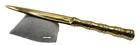 Vtg Brass Letter Opener     Bamboo Style Handle     8  Screw-on Blade     India