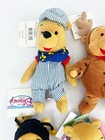 Lot 6 Vintage Disney Winnie The Pooh 8  Mini Bean Bag Plush Nwt Choo Choo Bee