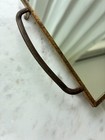 Vtg Gold Metal Mirrored Vanity Tray Handles Rectangle Rustic Decor 10 x5 