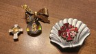 Vintage Religious Lot Of Beaded Rosaries With Crosses - Pins   Medals 