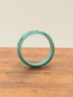 Chinese Cinnabar Turquoise Scroll Design Bangle Bracelet