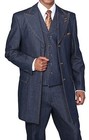  Men s 100  Cotton Denim Suit With Pants  vest  Double Contrast Stitching 5285