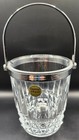 Vintage Cristal D   arques Cut Glass Small Ice Bucket Silver Plated Handle Mcm