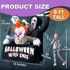 6ft Halloween Inflatable Killers Decorations Built-in Led Lighted