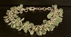 Vintage Silver Tone   Green Jewelry Set Necklace  Ring   Dangle Earrings