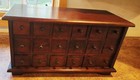 Vintage 18 Drawer Apothecary Cabinet Hardwood Table Top