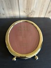 Vintage Footed Oval Solid Brass Lacquer Plated Photo Picture Frame  8  X 10 