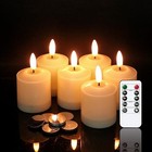 6pcs Waterproof Outdoor Flameless Votive Candles With Remote Waterproof X6