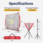 7x7ft Baseball Softball Practice Net With 2 Strike Zone Batting Tee   Carry Bag