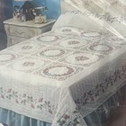 Cross Stitch Paragon Needlecraft Rosebud King Size Quilt Topper And Thread Kit