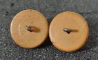2 Vintage Wood Grain Metal Domed Buttons Shank Wooden 20mm Retro Brown 3 4 