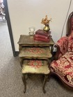    set Of 3 Vintage Hollywood Regency Italian Florentine Nesting Tables 