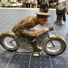Vtg Barclay Manoil Cast Metal Toy Lot Of 4 Soldiers And Motorcycle