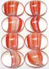 16 Vintage Czech Gorgeous Flatback 18x13mm Red Clear Swirl Porphyr Cabochon Cabs