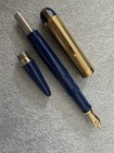 Revived Eversharp Skyline Fountain Pen - Gold Derby  Blue  14k