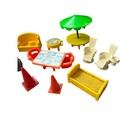 Vintage 1977 Fisher Price Little People Play Village Main Street Parts Bundle