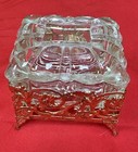 Vtg Ormolu Filigree Gold Vanity Set Perfume Bottles Trinket Box Spray Bottle 4pc