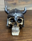 Skull With Viking Helmet  3 1 4  Tall Poly Resin