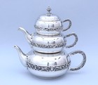 Beautiful Solid Silver Coffee   Tea Set In Tower