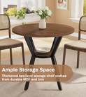 31 5  Round Dining Table For 2-4  Farmhouse Small Kitchen Table With Storage  Sp