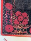 Old  Uzbek  Silk Embroidery On Black  Velvet