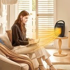 Givebest Portable Electric Space Heater With Thermostat 1500w 750w Safe - Silver