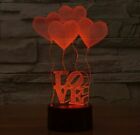 3d Night Light Led 7 Colors Illusion Usb Touch Table Lamp Bedroom Kid W gift Box