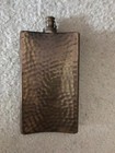 Vintage Tin Lined 12 Oz  Hammered Brass Hip Drinking Flask Made In Germany 7 75 