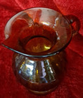  Amber Glass Pitcher Handblown Bubbles Vintage Beauty 