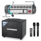 Singtronic Bt-600dsp Portable Bluetooth Karaoke Speaker Free  2 X Wireless Mics