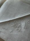 Vintage Lot Of 3 New Linen  Irish  Hand Embroidered Bridal Hankies Handkerchiefs