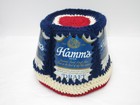 Vtg Hamm s Beer Can Crochet Yarn Bucket Party Hat Red White Blue 4th Of July