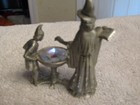 Vintage Wizard With Crystal On Stand Pewter Figure Signed 1989 23 1 2 
