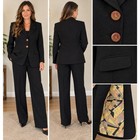 Vintage 90s Black Power Suit Womens 2 Piece Blazer Pantsuit Andhurst Belk