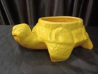 Vintage Turtle Planter  Yellow  Glaze 10 x7   4  Tall Retro Usa