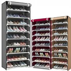 Shoe Rack 10 Layers 9 Shelf Shoes Standing Cabinet Storage Organizer Dustproof