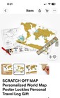 Scratch Off Map Personalized World Map Poster Luckies Personal Travel Log Gift