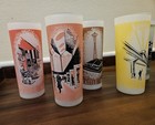 Vintage 1962 World s Fair Seattle Highball Glasses Complete Set Of 8 Mobil Gas