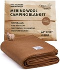 Wool Blanket - 66 X 90 In  Sandstone  80  Merino Wool - Camping Blankets For Col