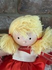 Vtg Russ Berrie Cheerleader 12  Red White Blonde Hair Plush Stuffed Toy W tag