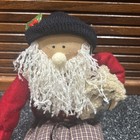 Primitive Santa Claus Fabric Doll Sitting Home Decor Christmas Holiday Decor 