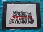 Kittens Cats With Red Bows Small Print In 5x7 Ready For Framing