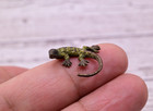 Small Antique Austrian Vienna Cold Painted Bronze Figure Green Lizard