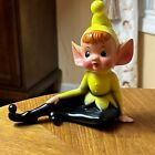 Vtg Mcm Christmas Retro Pixie Elf Figurine Japan Brinn s Great Color  50s Rare
